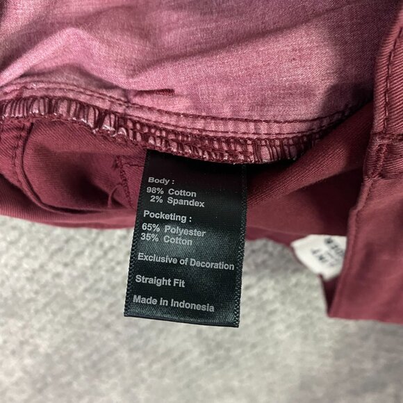 Flint and Tinder 365 Pants Straight Fit Mens 29 x 30 Measures 31x30 Burgundy Red - Picture 8 of 13